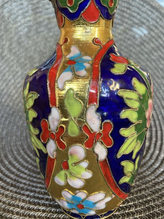 Вазочка/ваза металлическая Клуазоне Винтаж Подарок Сувенир