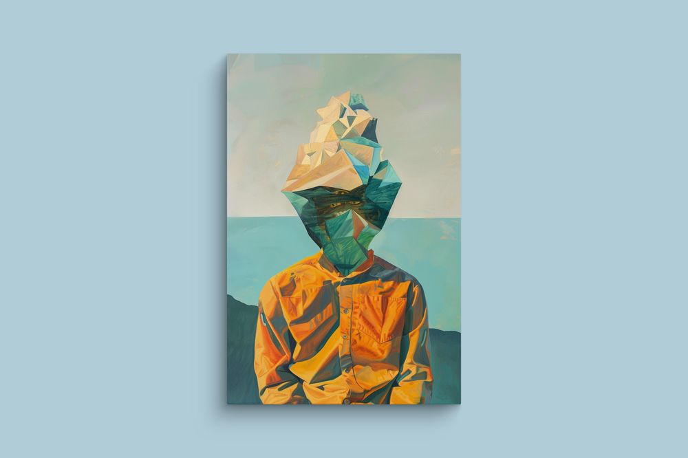 Nowoczesny Obraz na Płótnie - Abstrakcyjny Portret Kobiety 50x70 cm