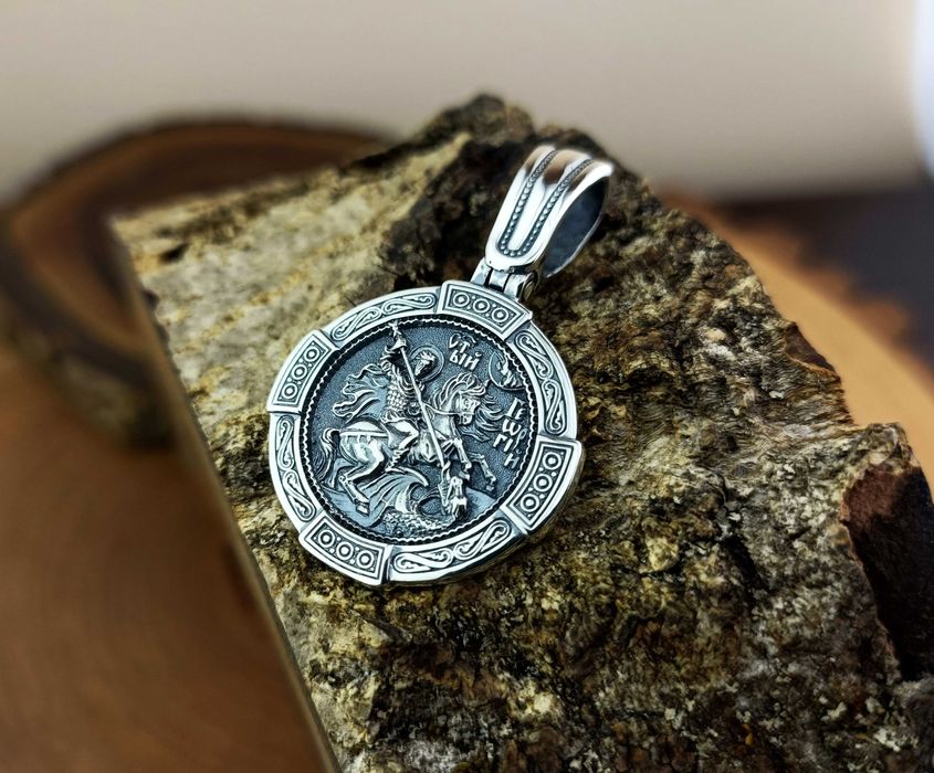 Срібний ланцюг Бісмарк Підвіска Георгій Побідоносець. Цепочка Бисмарк