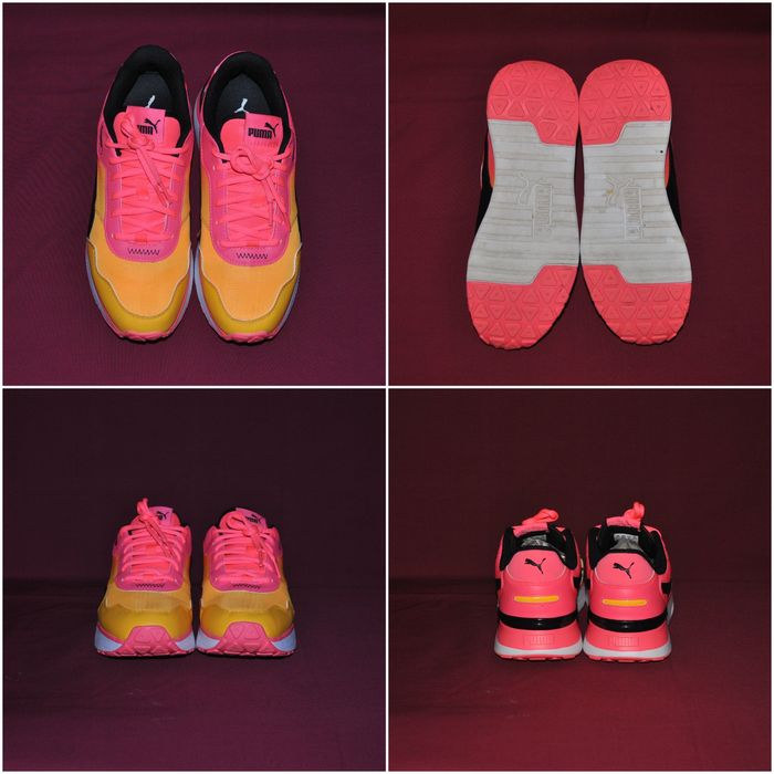 Кросівки Puma яскраві спортивні жіночі рожеві жовті помаранчеві кеди