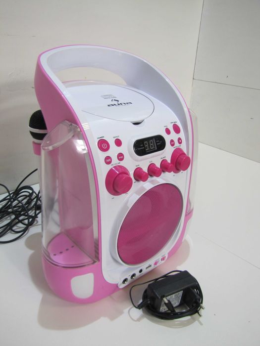 Zestaw karaoke dla dzieci CD USB MP3 strumień wodny LED Auna