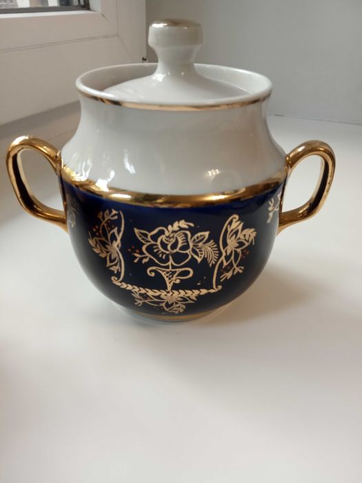 сахарница чашка   чайный сервиз кобальт Довбыш