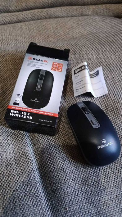Мишка REAL-EL RM-303 Wireless Black USB UAH
