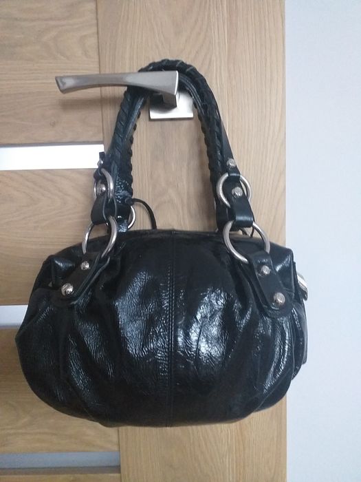 FRANCESCO BIASIA MAŁA oryginalna skóra naturalna lakierowana torebka