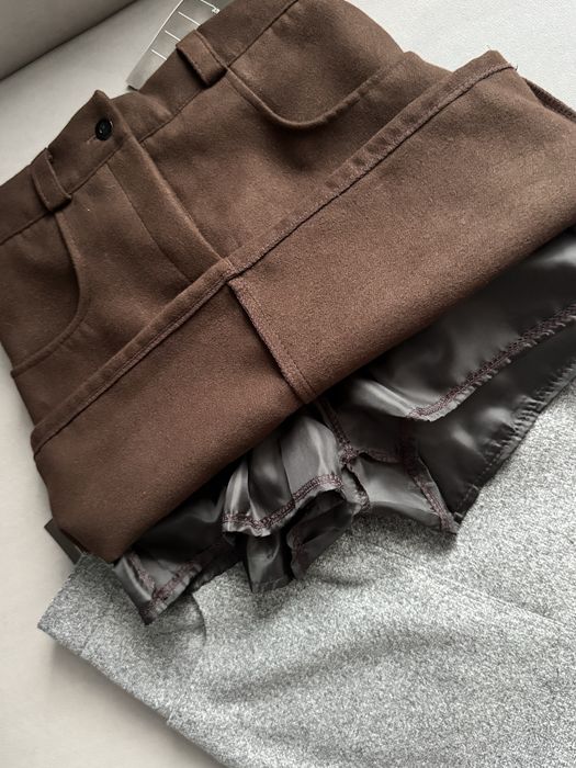 Кашемірова спідниця шоколад, сірий