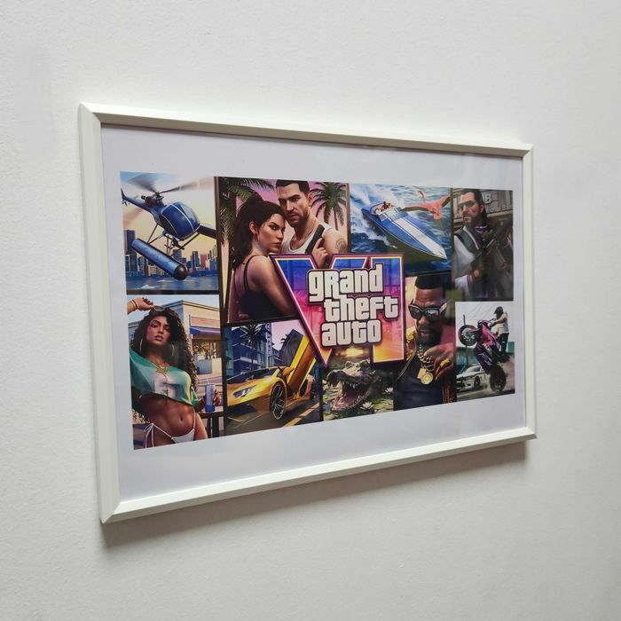 Quadro Retrato GTA 6 Realista 21x30 cm