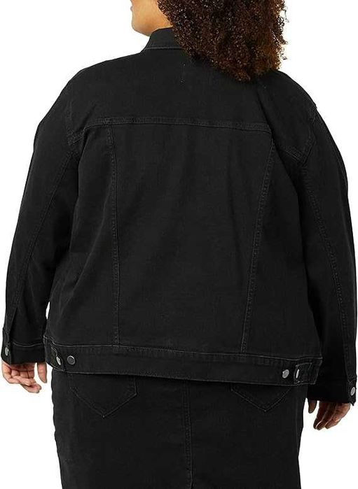AMAZON ESSENTIALS Damska Kurtka Jeansowa Czarna 4XL Podwójne Szwy