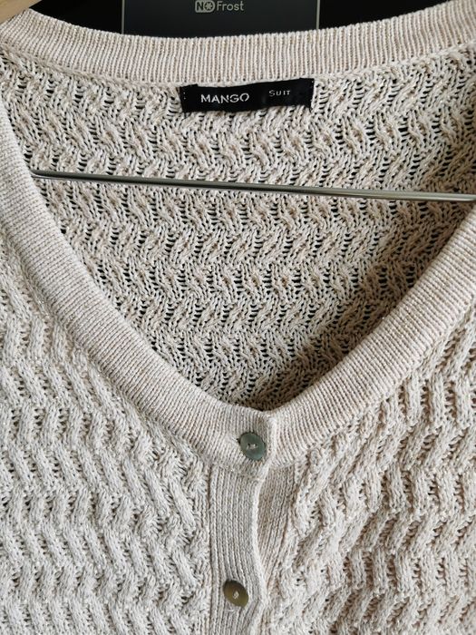 Sweter ażurowy Mango r. M pudrowy róż