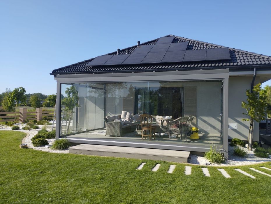 Szklane ogrody zimowe letnie konstrukcja z aluminium pergole