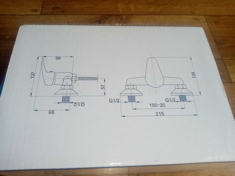 Bateria natryskowa ścienna Hydroland Como B367.BN Nowa