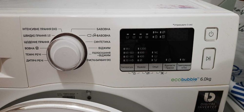 Стиральная машина Samsung ECO Bubble 6 кг WW60K42106WDUA