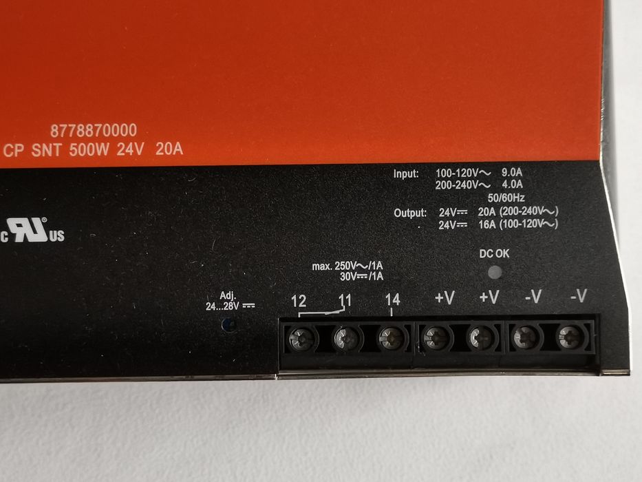 Zasilacz WEIDMULLER CP SNT 500W 24V 20A 8778870000