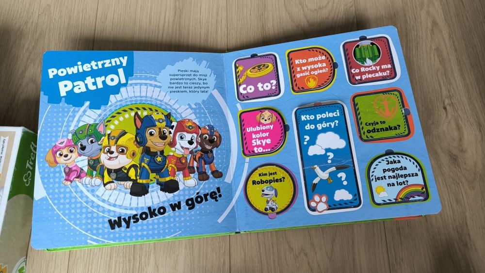 Zestaw Psi Patrol, puzzle, książka, skoczki, gra Psi Patrol, 3+, 4+