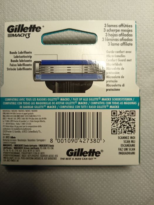 Gillette mach 3 4 катріджі, оригінал