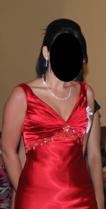 Piękna długa czerwona suknia na wesele XS-S + gratisy