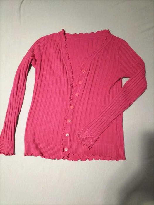 Kardigan na guziki fuksja