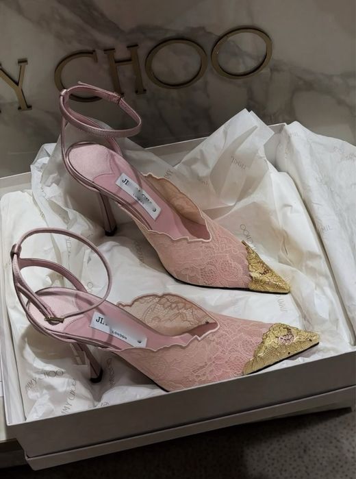 Туфлі Jimmy Choo. Кружевные туфли. Босоножки Лодочки