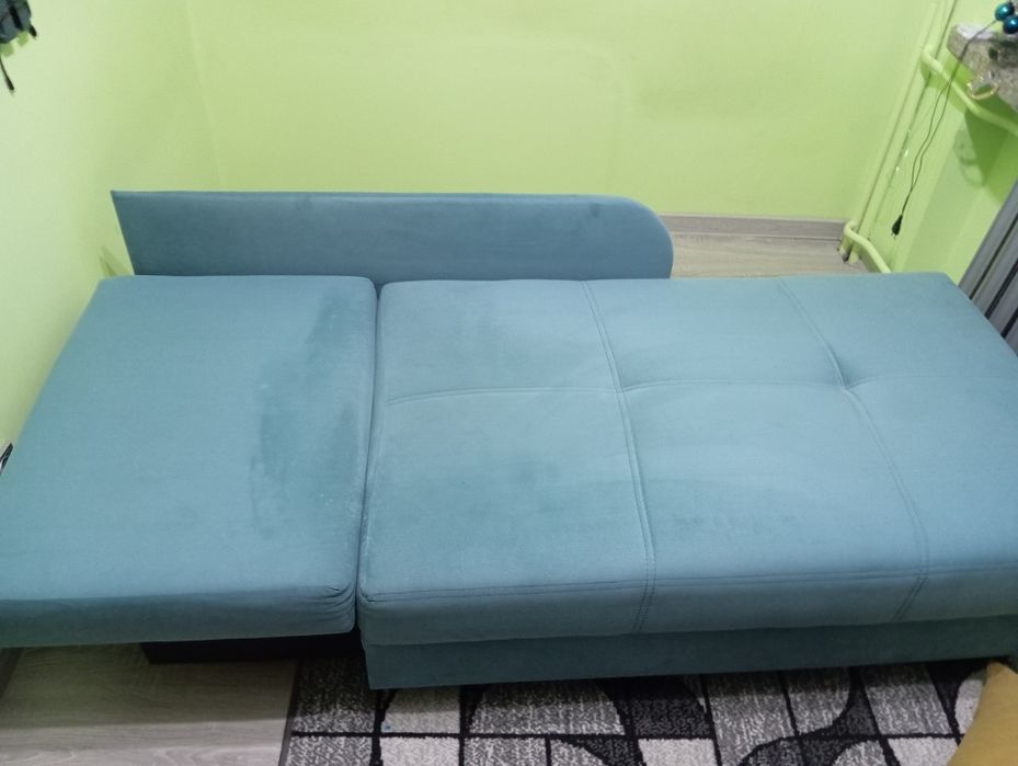 Sofa rozkładana niebieski morski