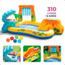 Piscina e Centro de Jogos Insuflável Intex Dinossauro (249x191x109cm) - Novo