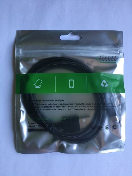 Cabo Micro USB em Nylon Resistente e Alta Qualidade Carrega Rápido 1M