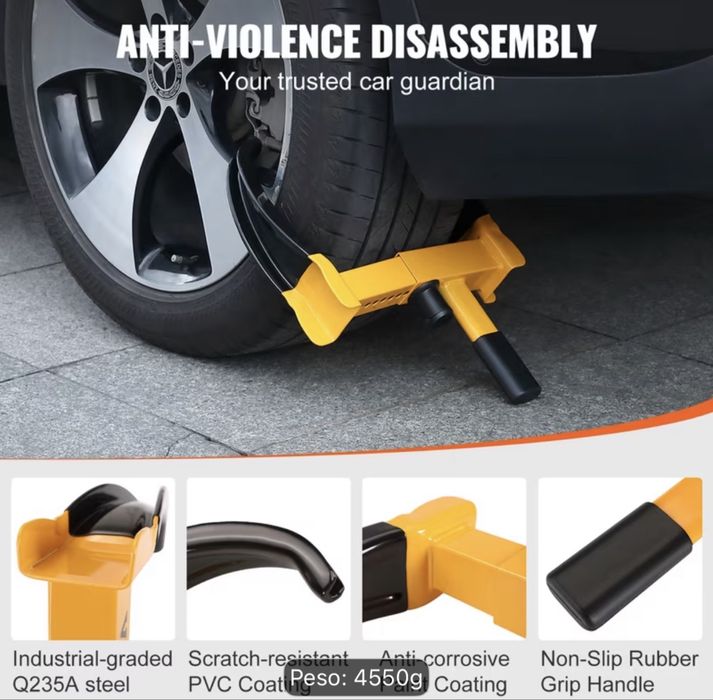 Cadeado/tranca para roda de carro ou mota