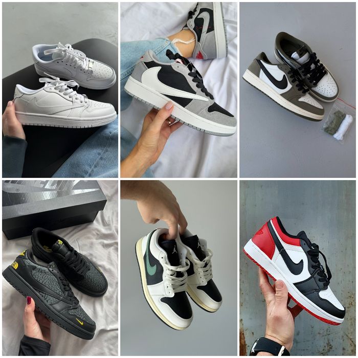 р36-45 Кросівки Nike Air Jordan 1 Retro Low Travis Scott