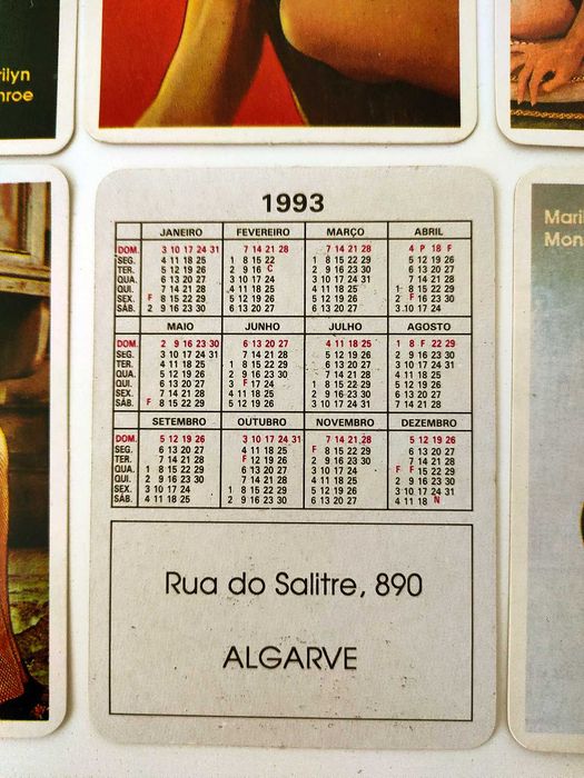 Calendários Marilyn Monroe 1993