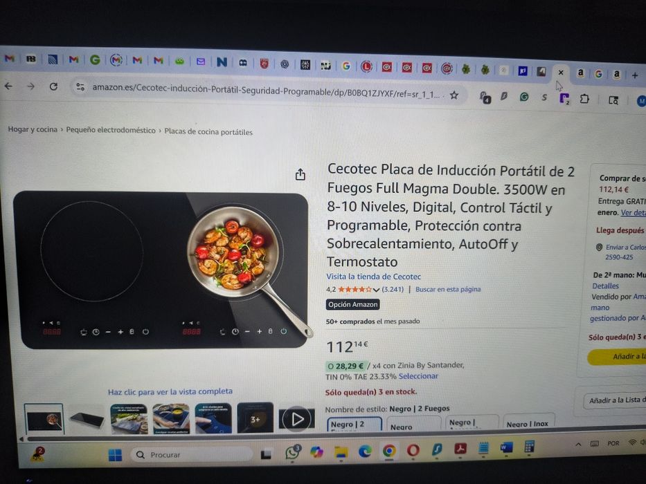 Placa indução dupla Cecotec