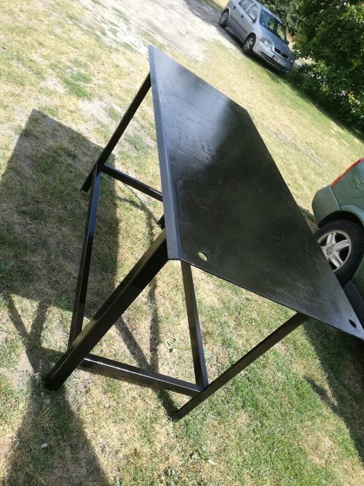 Stół warsztatowy solidny duzy stół metalowy falbanek gruba blacha