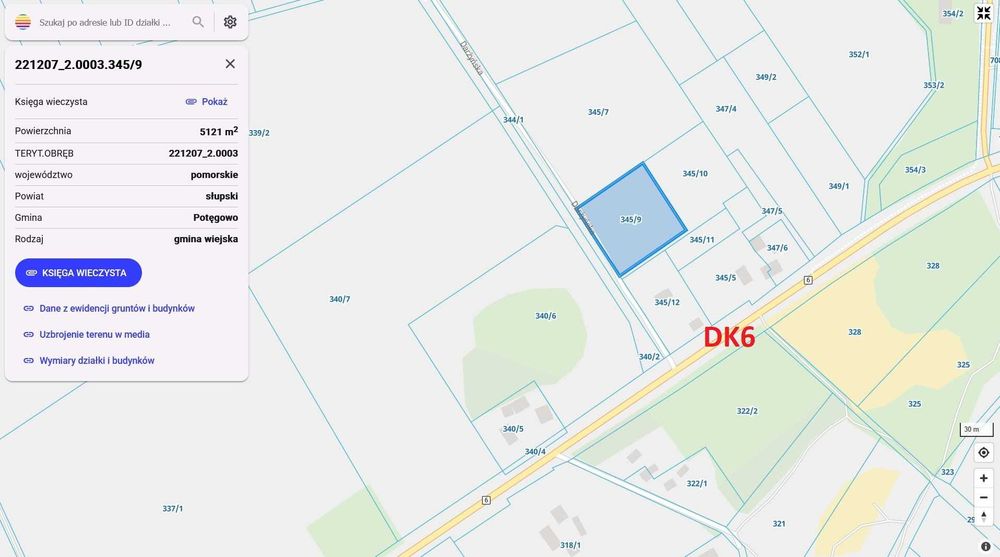 Działka usługowa–Darżyno gm. Potęgowo–Świetna logistyka
