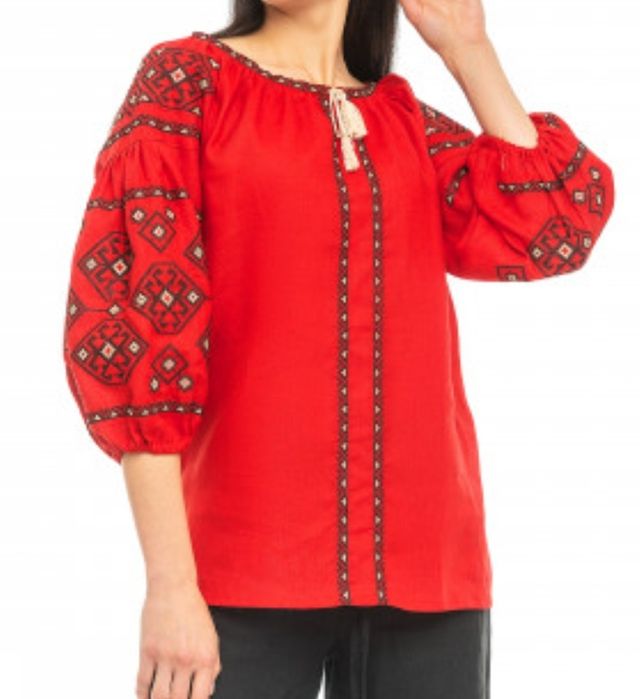 Вишиванка, червона натуральна, націонал на сорочка