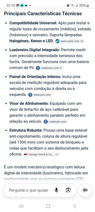 Regloscópio focar farois novo