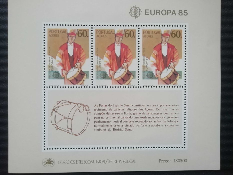 Bloco nº75 Europa-Açores  1985 -Festas do Espírito Santo