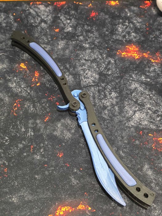 3D Printed Butterfly Knife / Balisong – CS Style – Training / Display