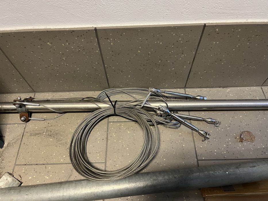 Maszt antenowy 6m z odciągami i napinaczami ca nierdzewna kwasoodporna