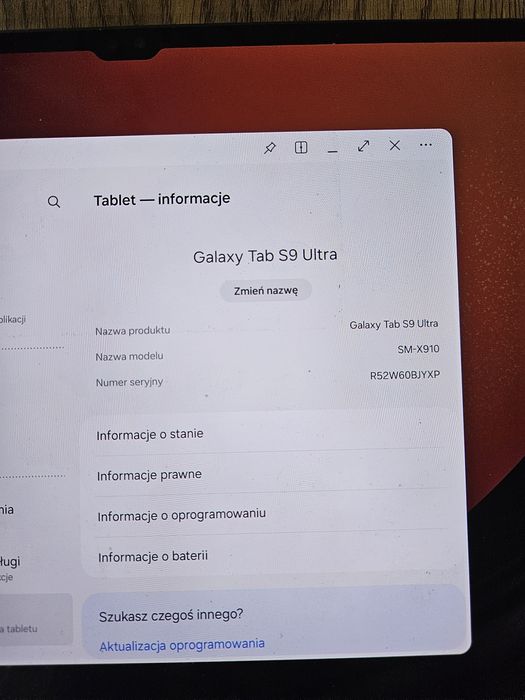 Tablet Samsung S9 Ultra wifi z klawiaturą 256GB