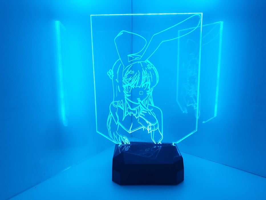 Manga postać królliczek Lampka NOCNA led na pilota, 16 kolorów PREZENT