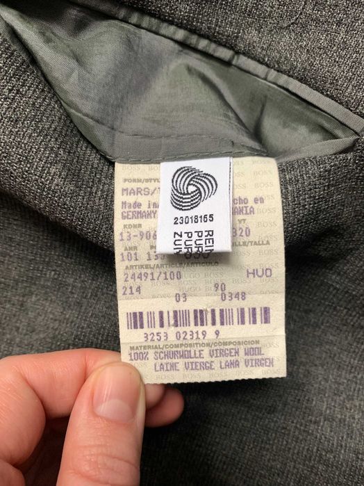 narynarka męska Hugo Boss vintage dziewicza wełna grafit wool casual