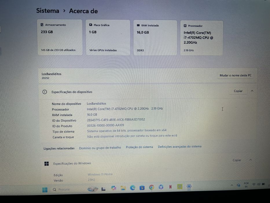 Poratil lenovo i7 em bom estado