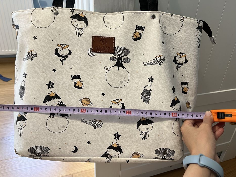 Duza torba makaszka do wozka dla niemowlaka ekoskora maly ksiaze