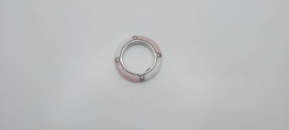 Anel de prata 0.925 kt com ceramica de cor