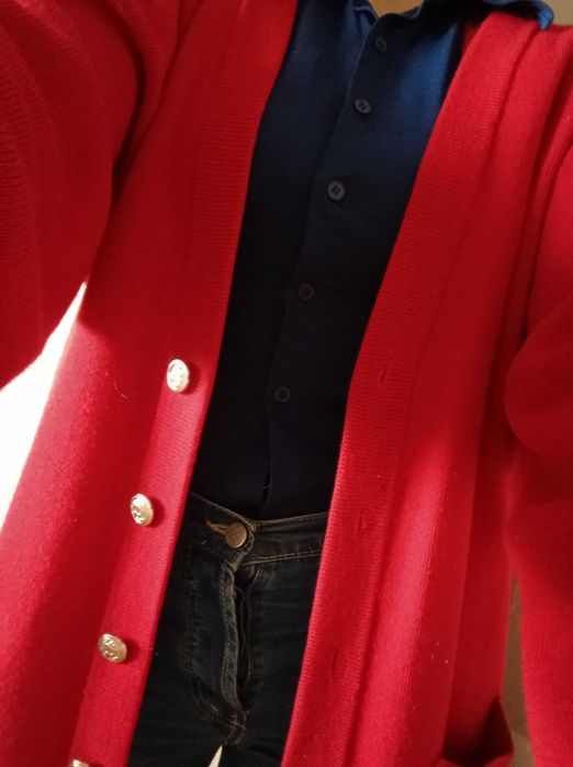 Casaco vermelho oversize