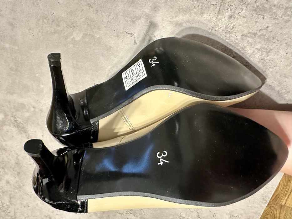 Nowe szpilki beżowe błyszczące 34, weiss shoes