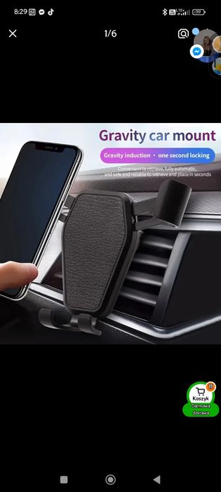 Uchwyt do telefonu na kratkę samochodową