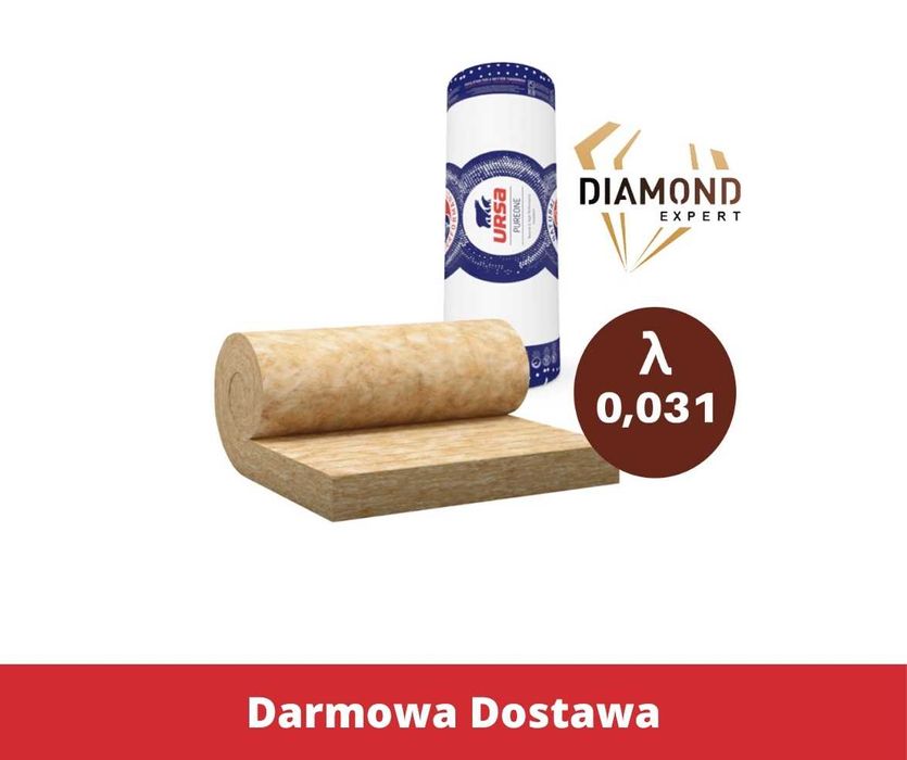 Wełna Mineralna Rolki Na Poddasze-10cm-0,033-Szklana-Wata-Mata