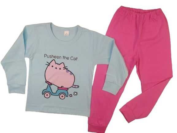 Piżama dziewczęca kot Pusheen r. 134 polski producent Grześ NOWA