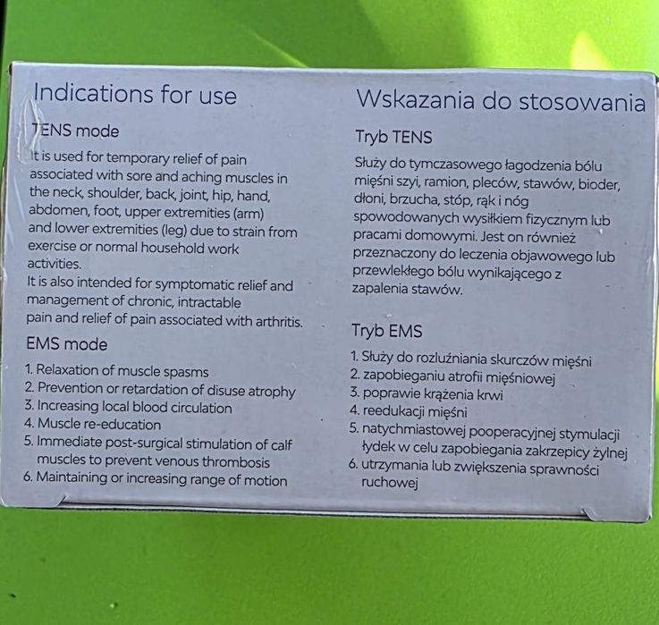 Nowy Elektrostymulator mięśni i nerwów TENS EMS MASAŻ 60 programów ALP