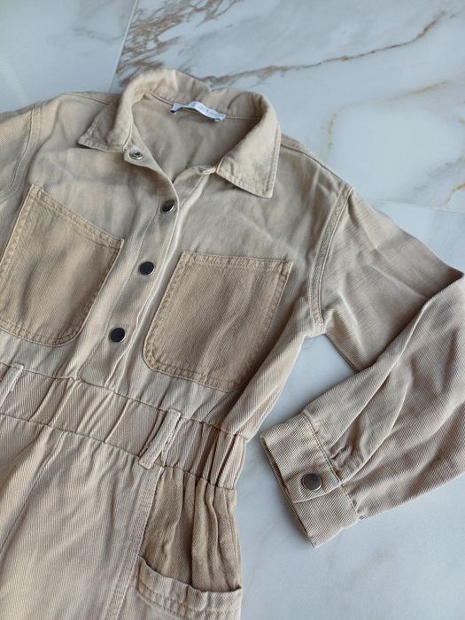 Zara dziecięcy kombinezon kids beżowy 116