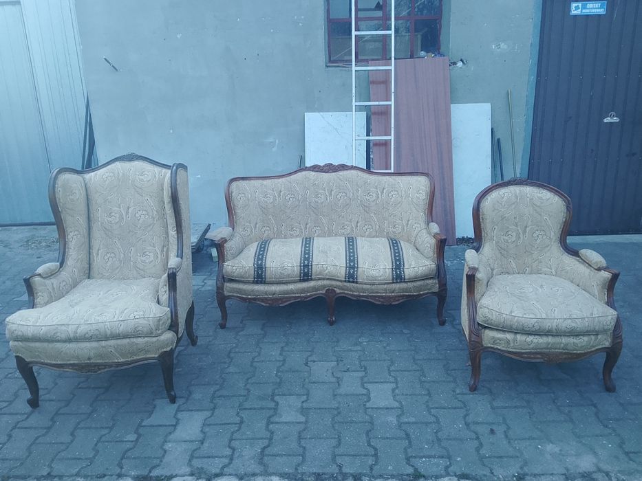 Piękny komplet sofa 2 ka i 2 fotele Ludwikowskie