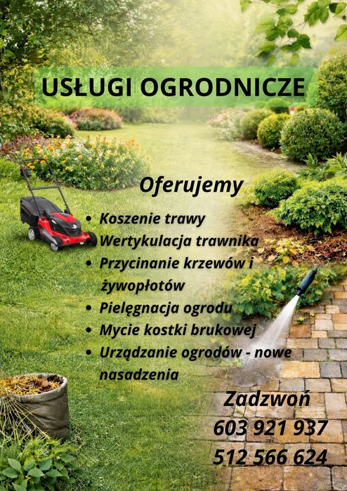 Usługi ogrodnicze - wertykulacja trawnika